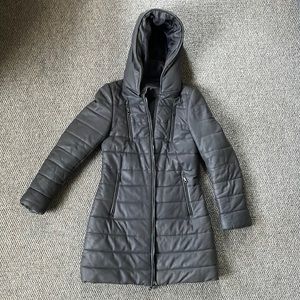 Vakko leather insulated coat